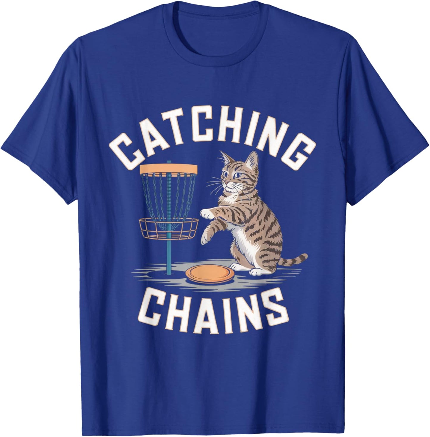 Funny Disc Golf Cat Lover Men Women Disc Golf Player Golfer T-Shirt - T-Shirt | Royal