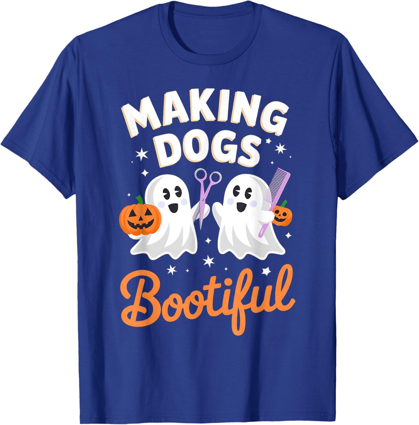 Pet Groomer Funny Halloween Making Dogs Bootiful T-Shirt - T-Shirt | Royal