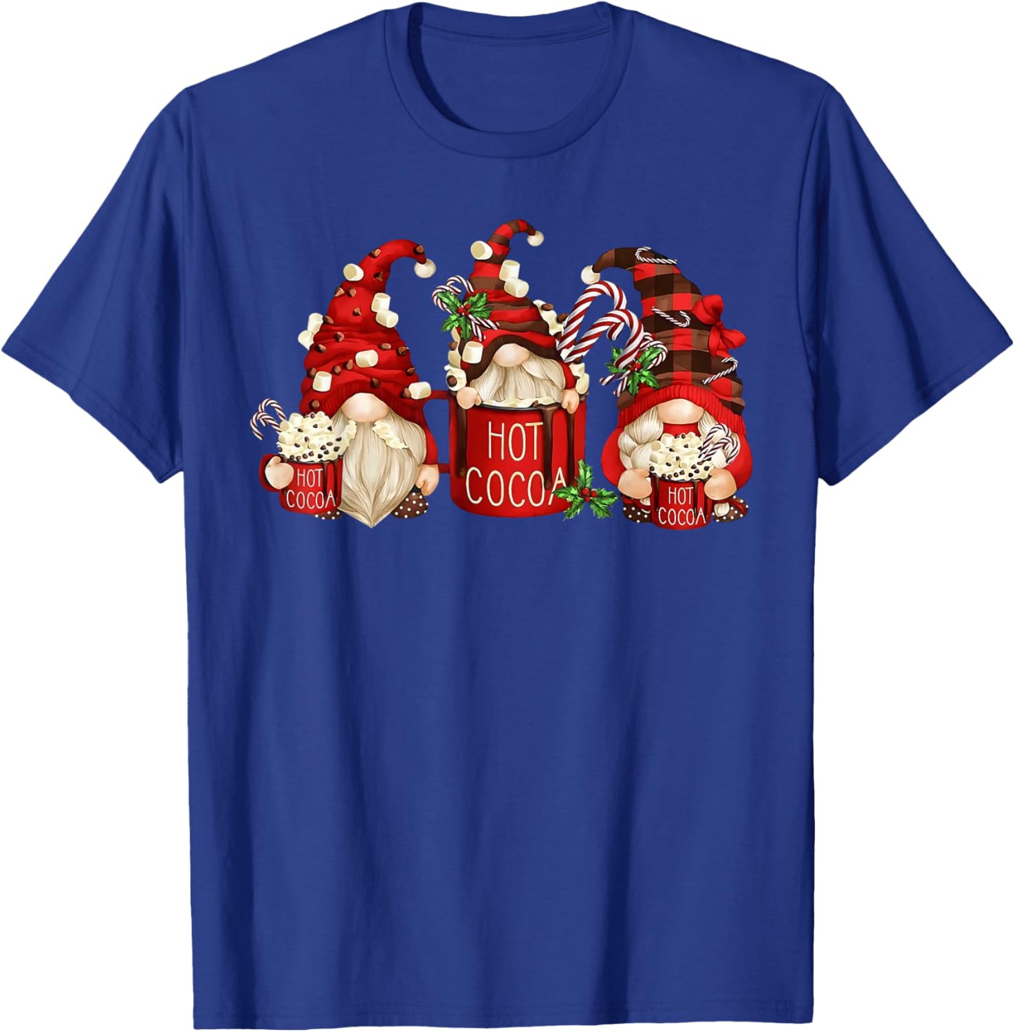 Cute Retro Chocolate Hot Cocoa Mug Funny Gnomes Christmas T-Shirt - T-Shirt | Royal