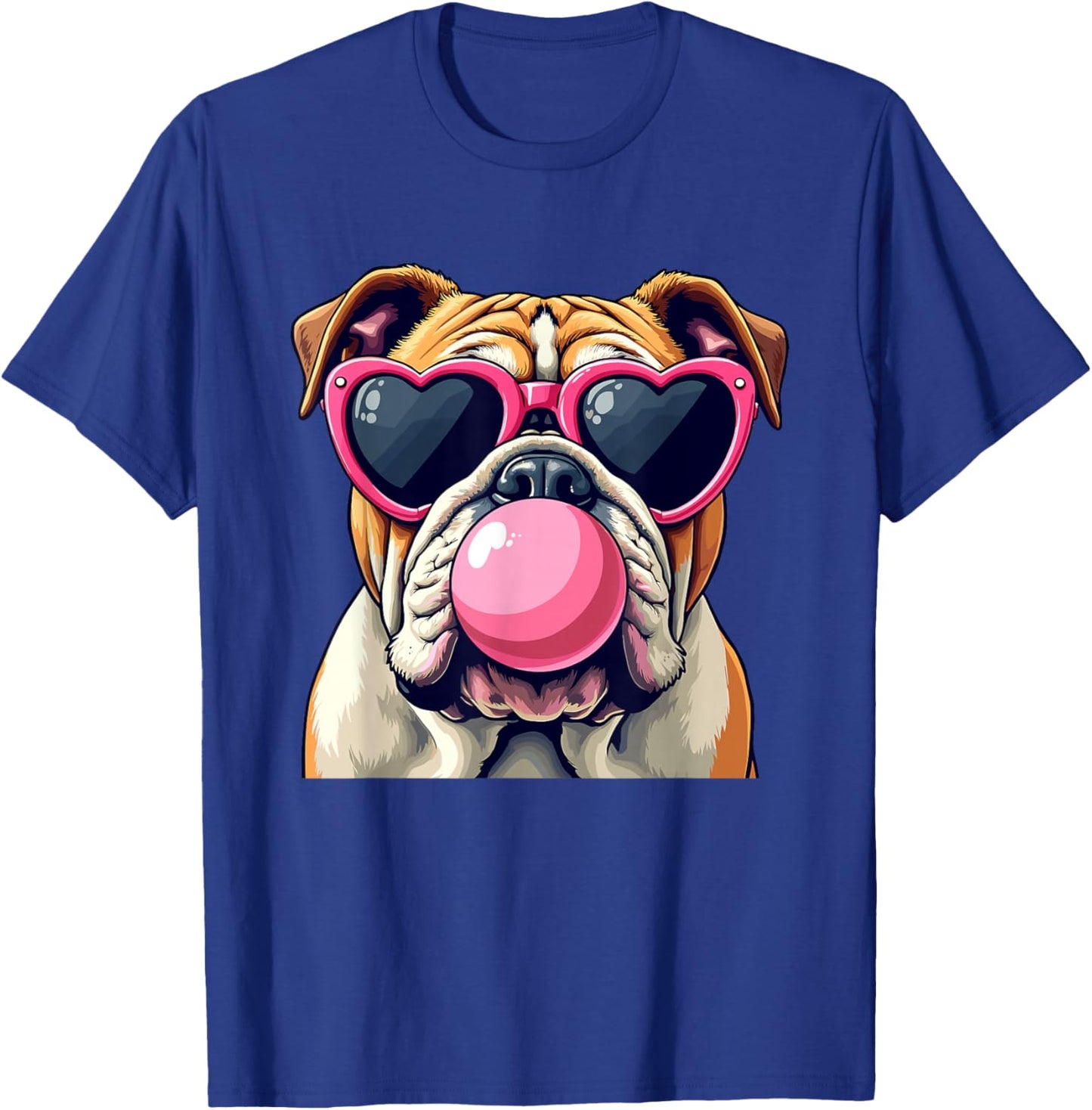 Bulldogs Preppy Mascot Bulldogs Blowing Bubble Girly Mama T-Shirt - T-Shirt | Royal