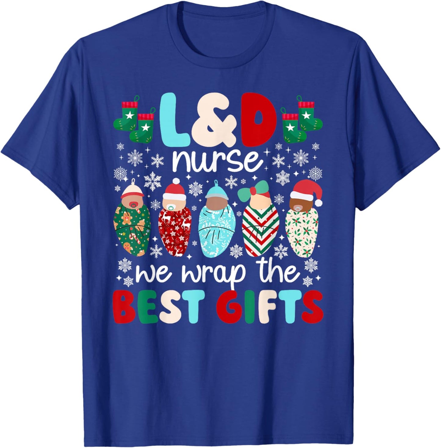Christmas L&D Nurse Xmas Party Labor And Delivery Nurse T-Shirt - T-Shirt | Royal