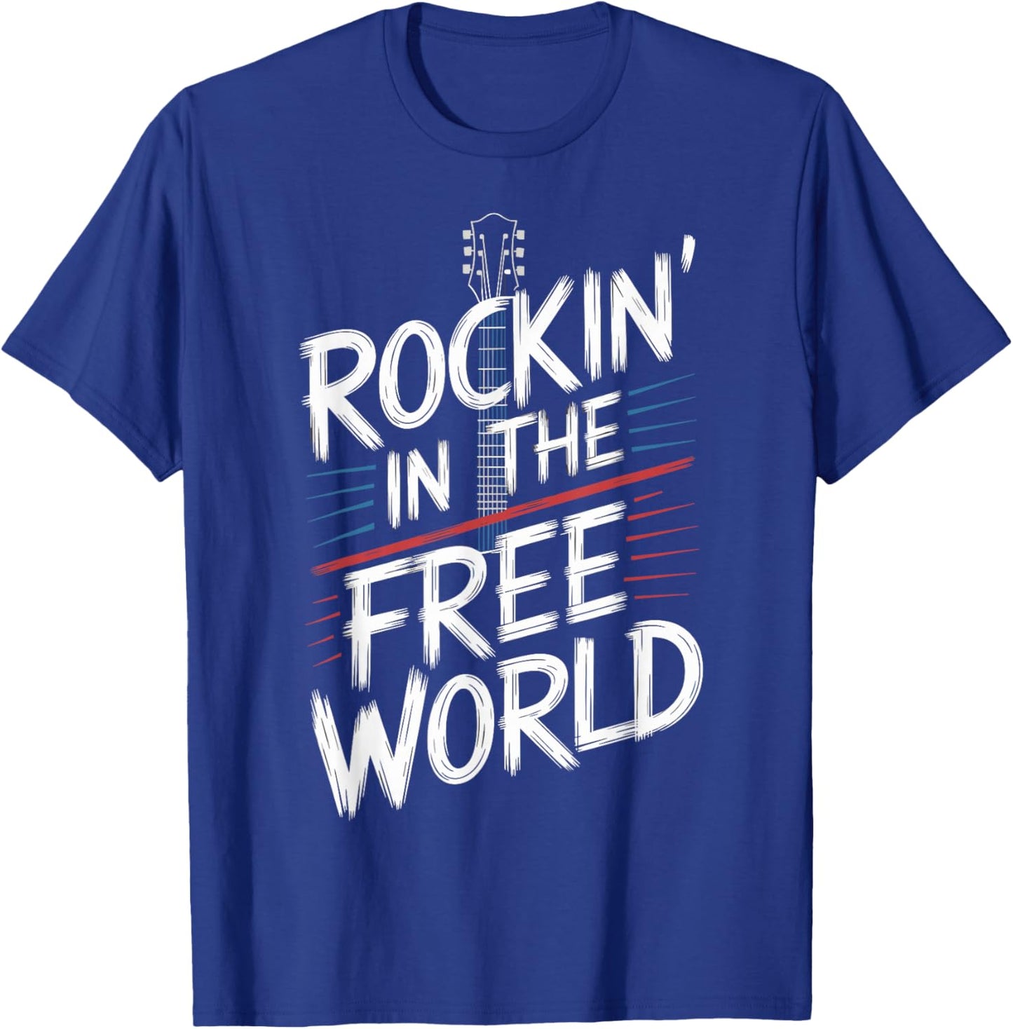 Rockin in the Free World Music Lover Design Concept T-Shirt - T-Shirt | Royal