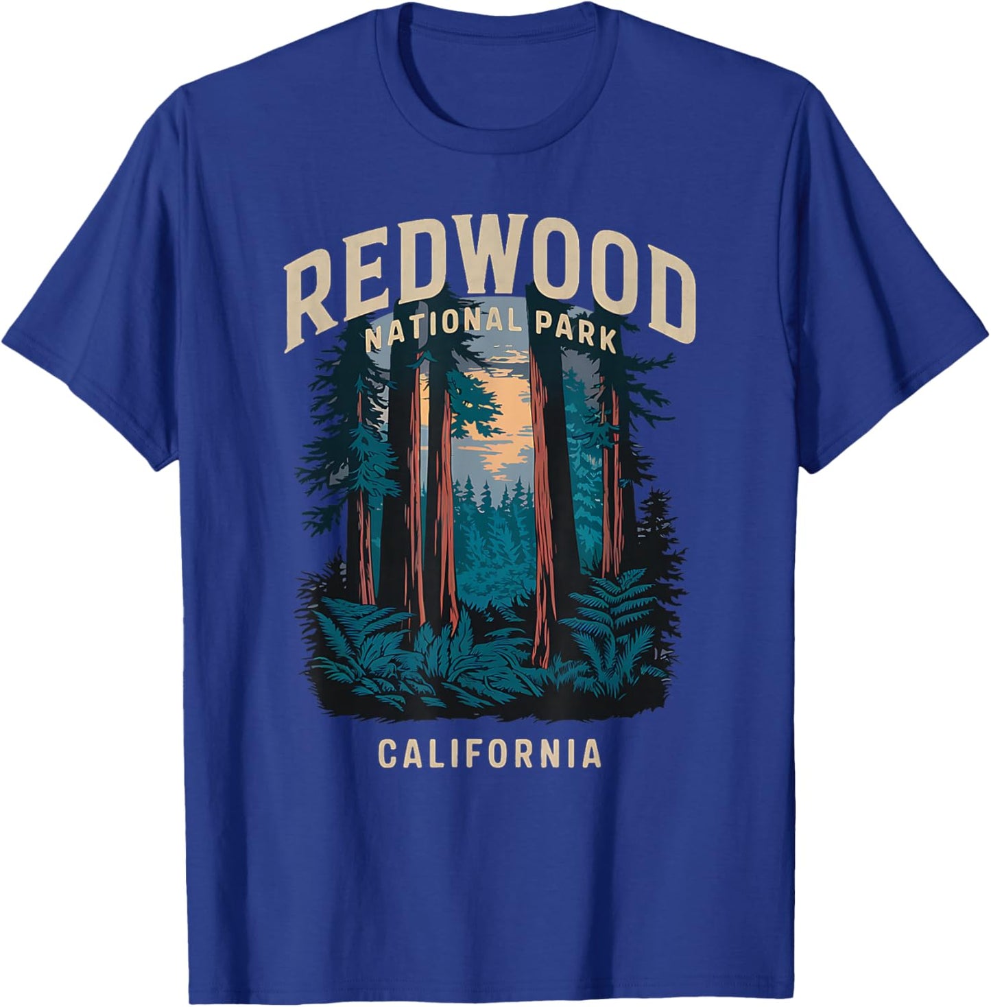 Vintage Redwood National Park California Adventure T-Shirt - T-Shirt | Royal