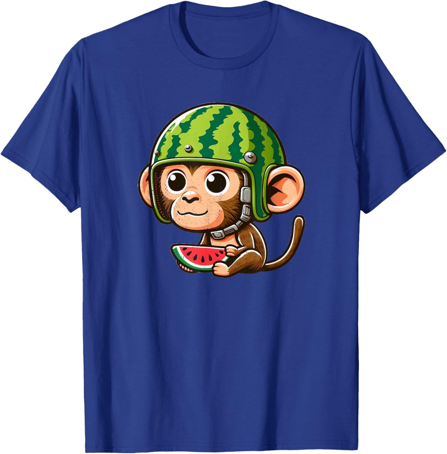 Watermelon Monkey Helmet T-Shirt - T-Shirt | Royal