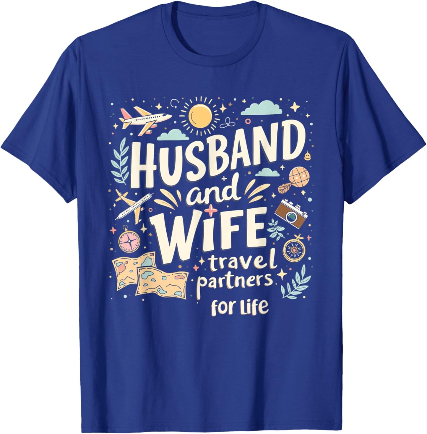 Husband And Wife Travel Partners For Life Matching Couple T-Shirt - T-Shirt | Royal