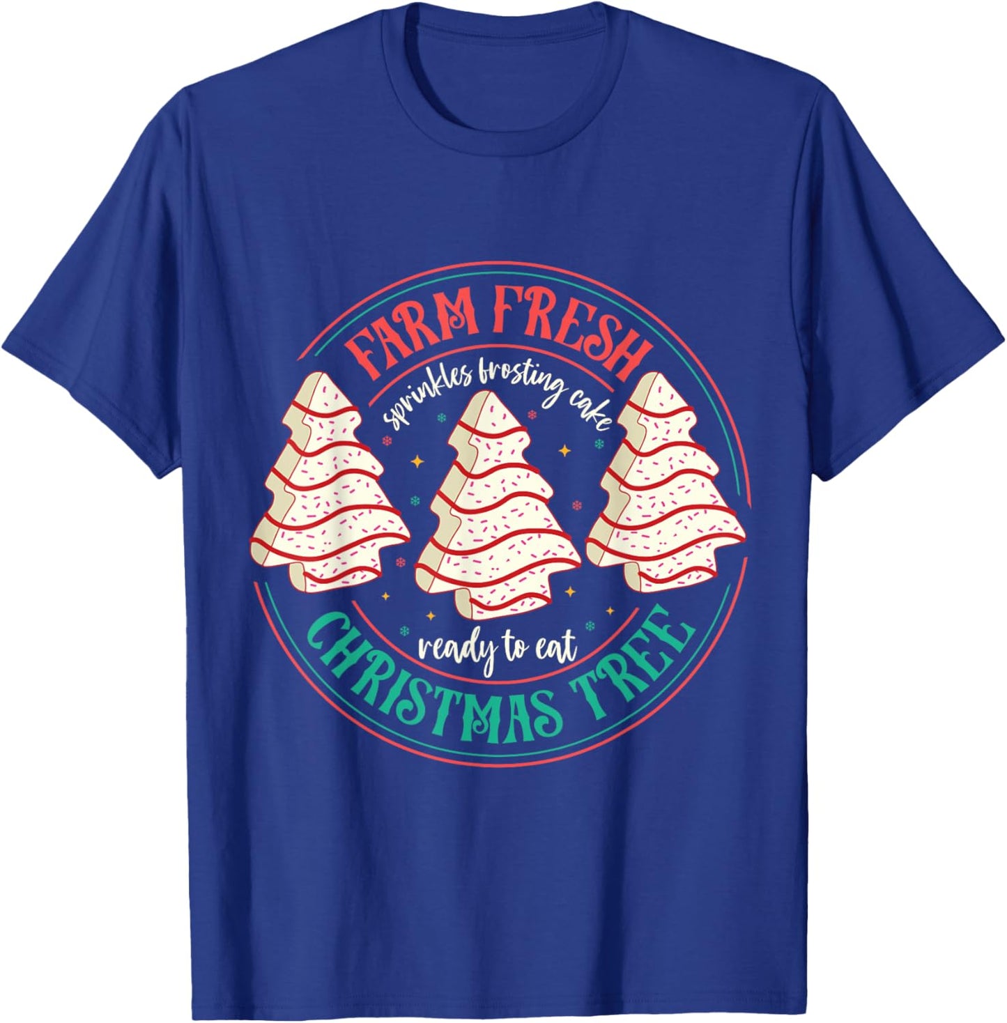 Farm Fresh Christmas Tree Cakes -Kids Black Christmas Tree Holiday T-Shirt - T-Shirt | Royal