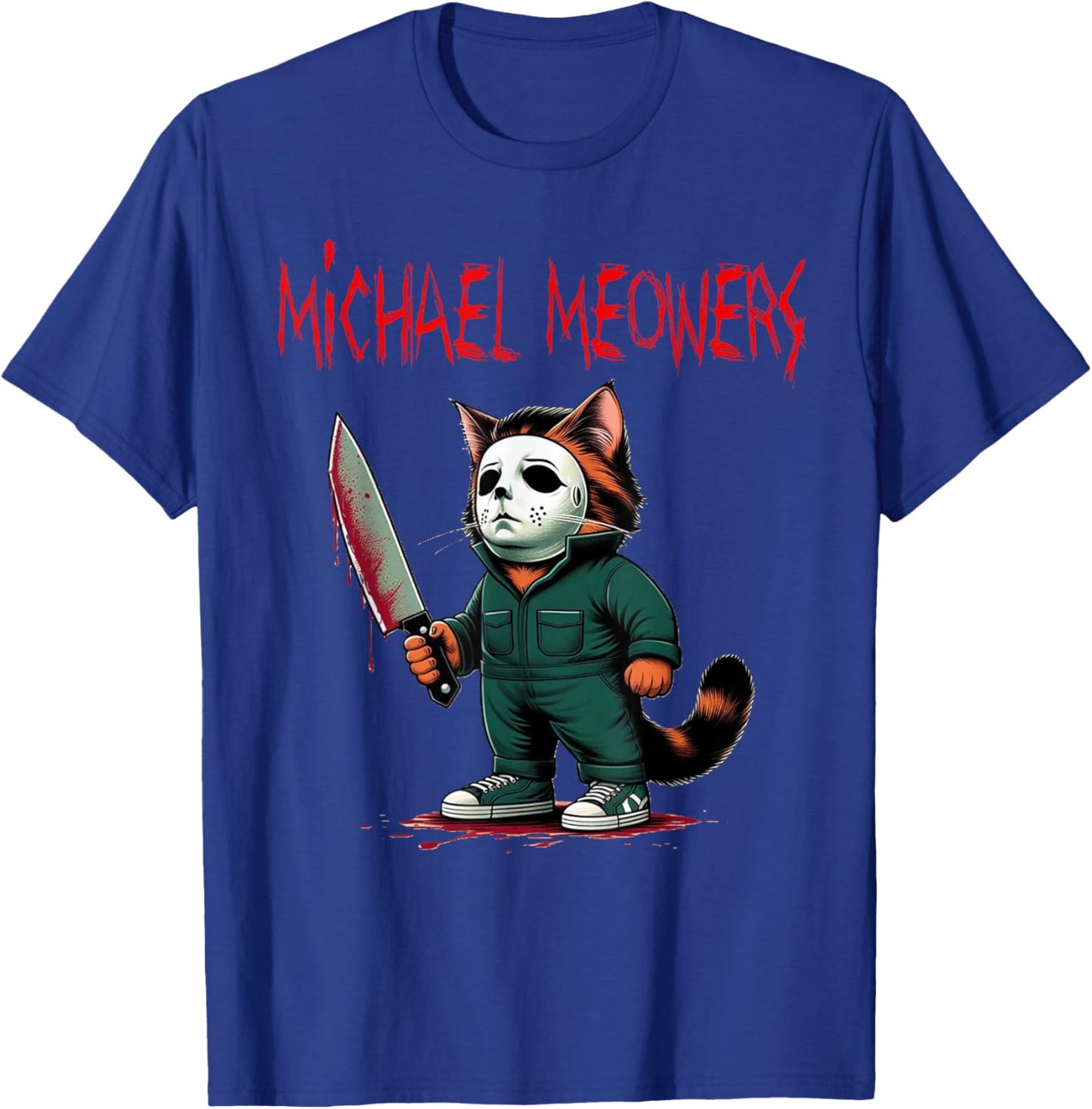 Michael Meowers Halloween Costume Funny Scary Cat T-Shirt - T-Shirt | Royal