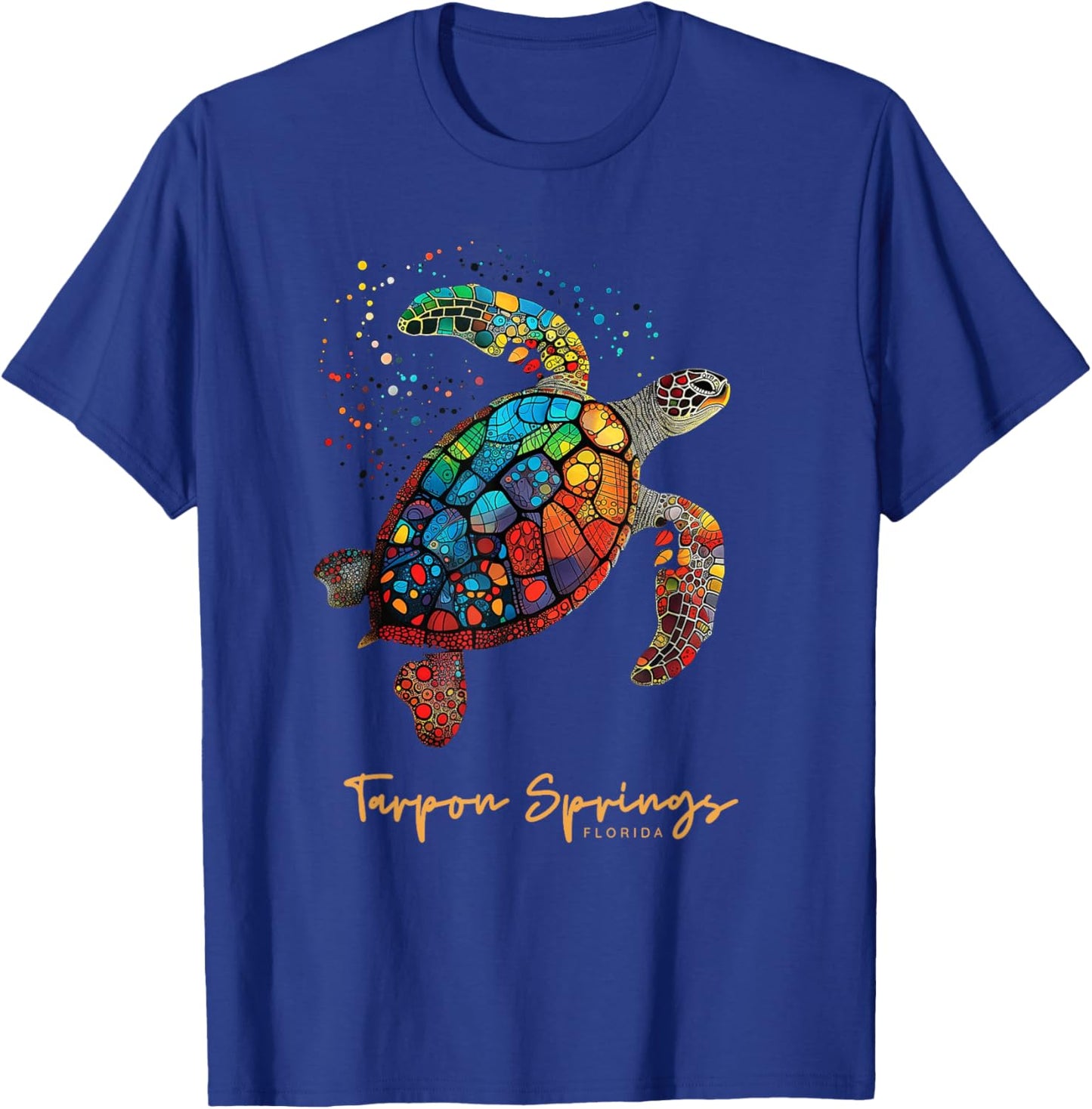 Tarpon Springs Florida FL Beach Vacation Sea Turtle Vintage T-Shirt - T-Shirt | Royal