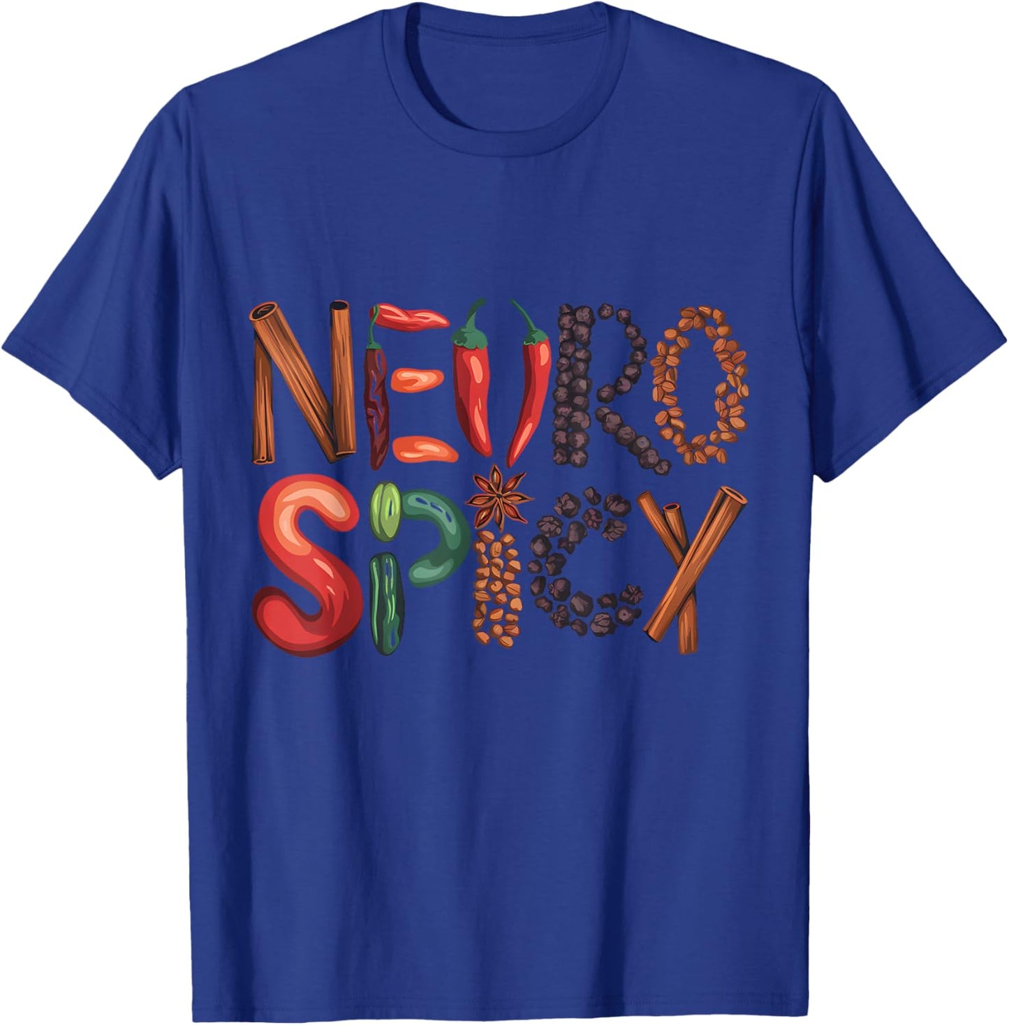 Neurodivergent SPED Teacher Autism Neurotypical Neuro Spicy T-Shirt - T-Shirt | Royal