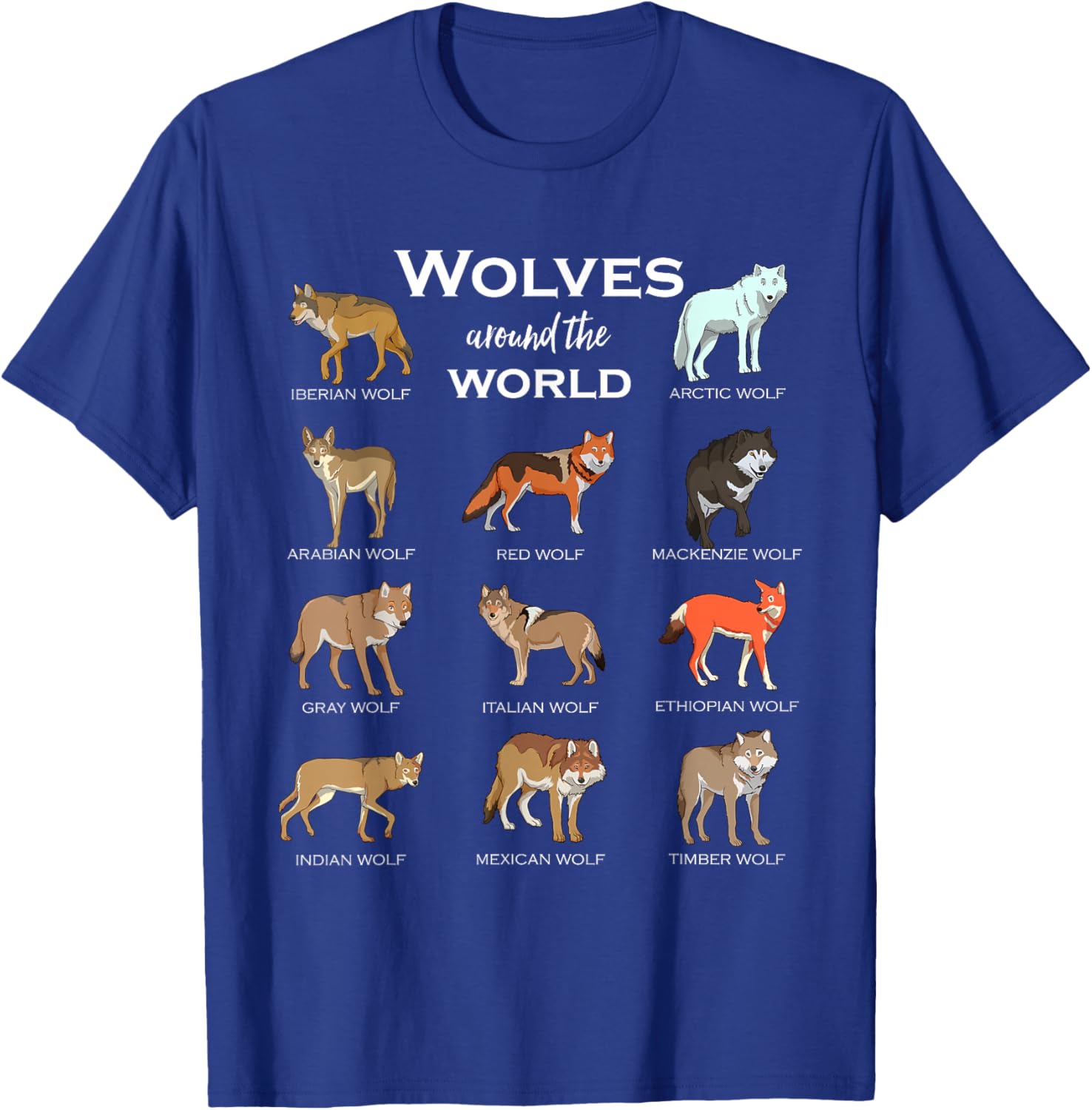 Wolves of the World T-Shirt - T-Shirt | Royal