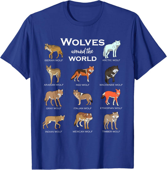 Wolves of the World T-Shirt - T-Shirt | Royal