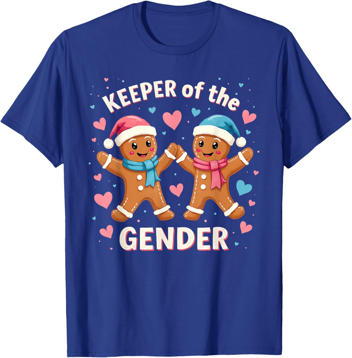 Keeper Of The Gender Reveal Baby Shower Gingerbread Xmas T-Shirt - T-Shirt | Royal