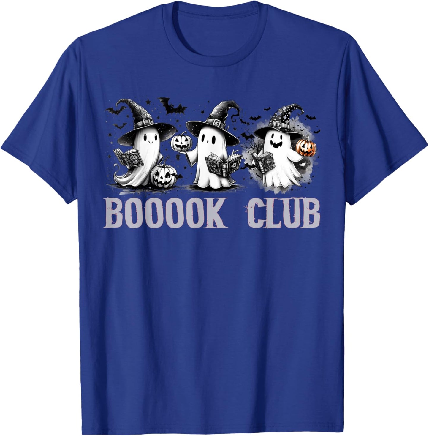 Boo Ghost Books Book Club Halloween Women School Teacher T-Shirt - T-Shirt | Royal