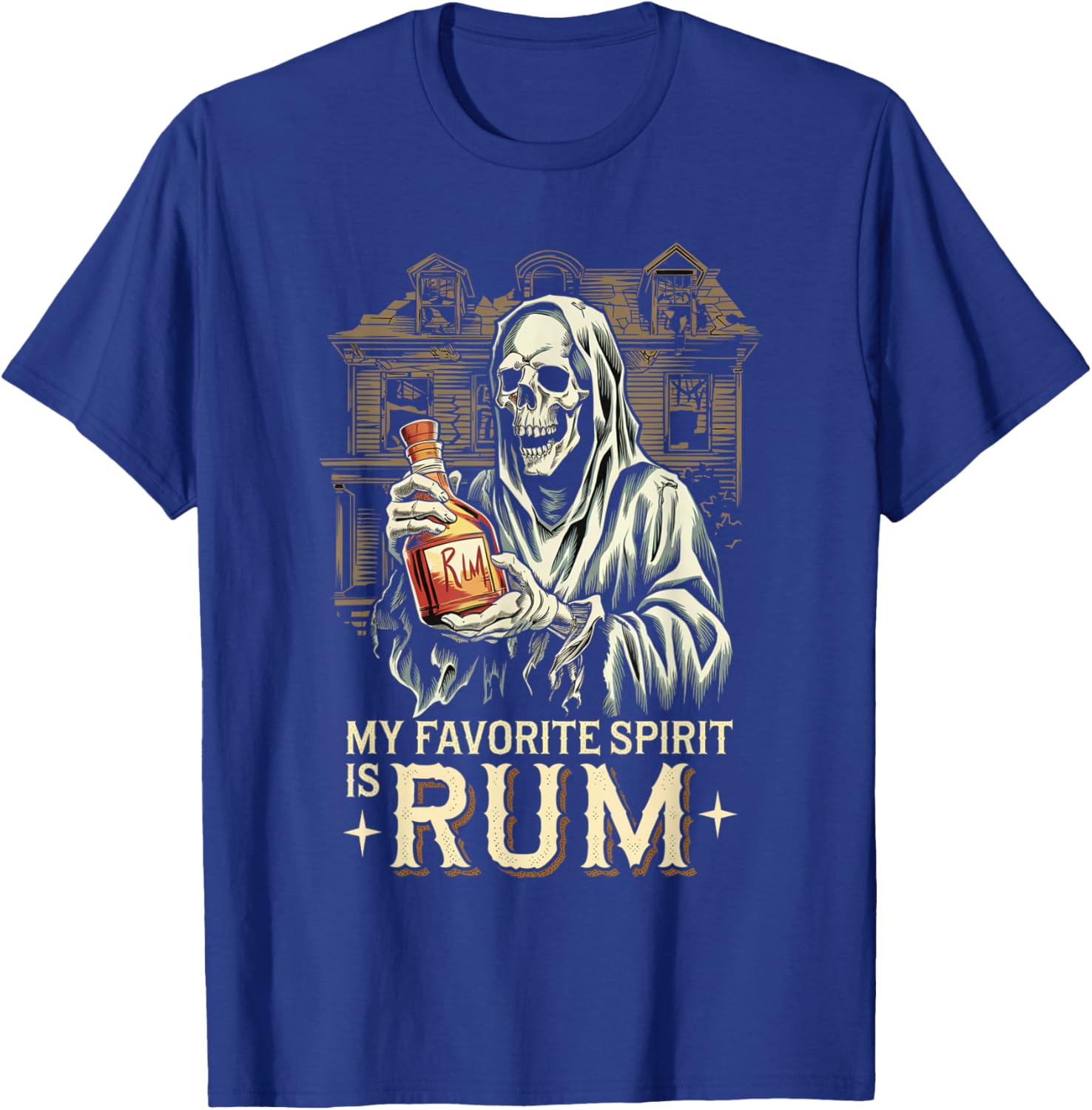 My Favorite Spirit Is Rum Ghost Halloween Rum T-Shirt - T-Shirt | Royal