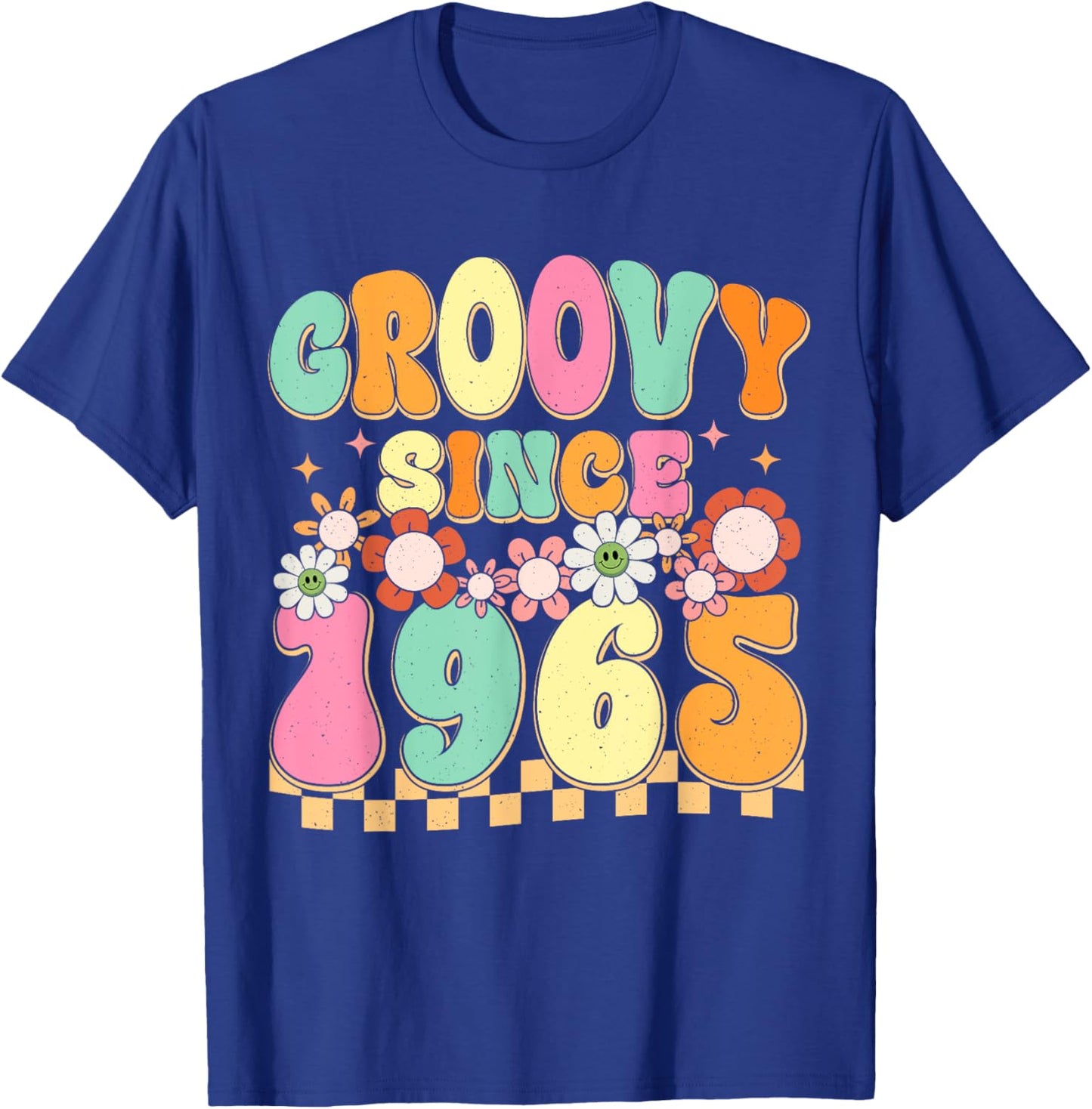 Groovy Since 1965 60 Year Old Flower 60th Birthday Vintage T-Shirt - T-Shirt | Royal