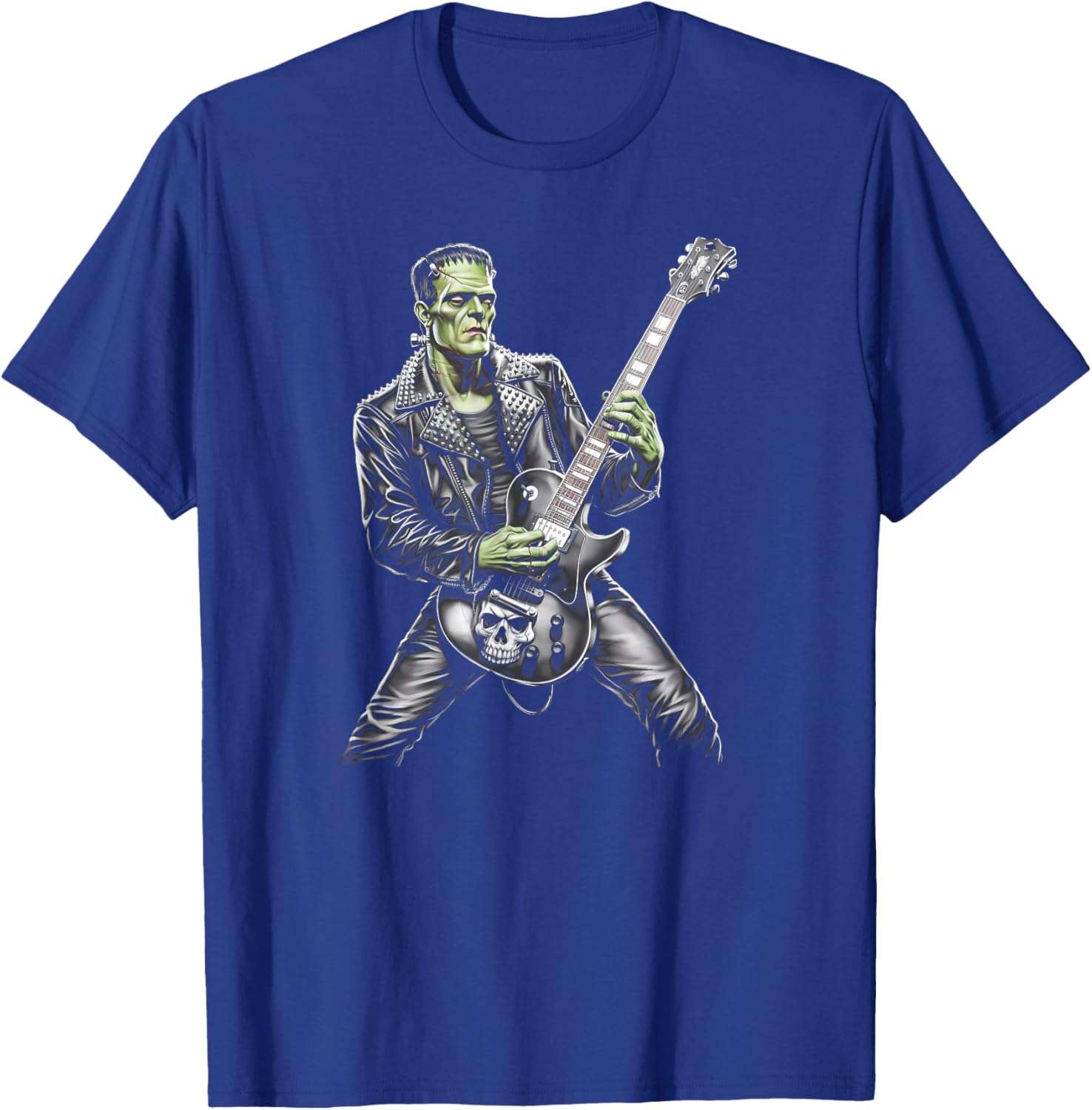 Frankenstein Playing Guitar Player Rock Music Guitarist T-Shirt - T-Shirt | Royal