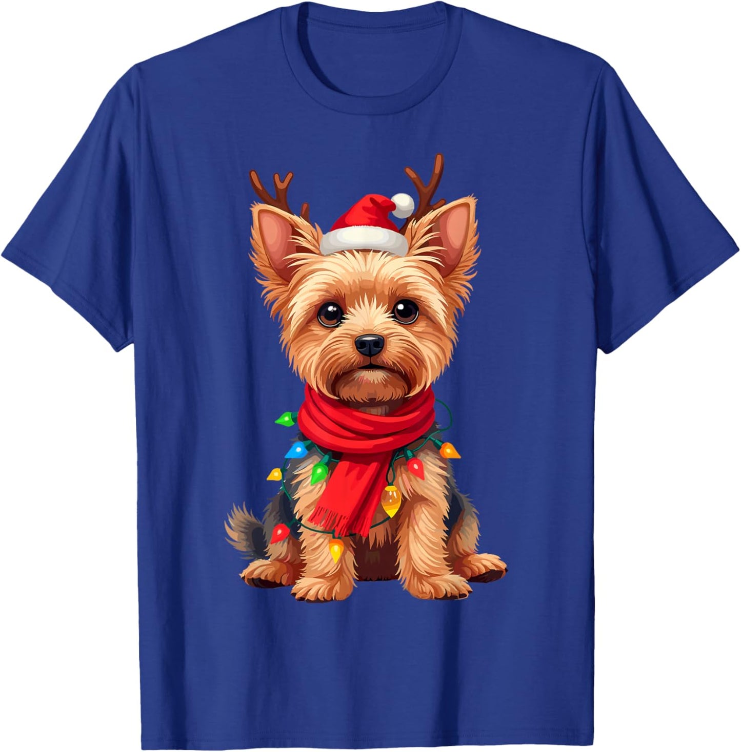 Yorkshire Terrier Santa Reindeer Christmas Yorkie Dog Lover T-Shirt - T-Shirt | Royal