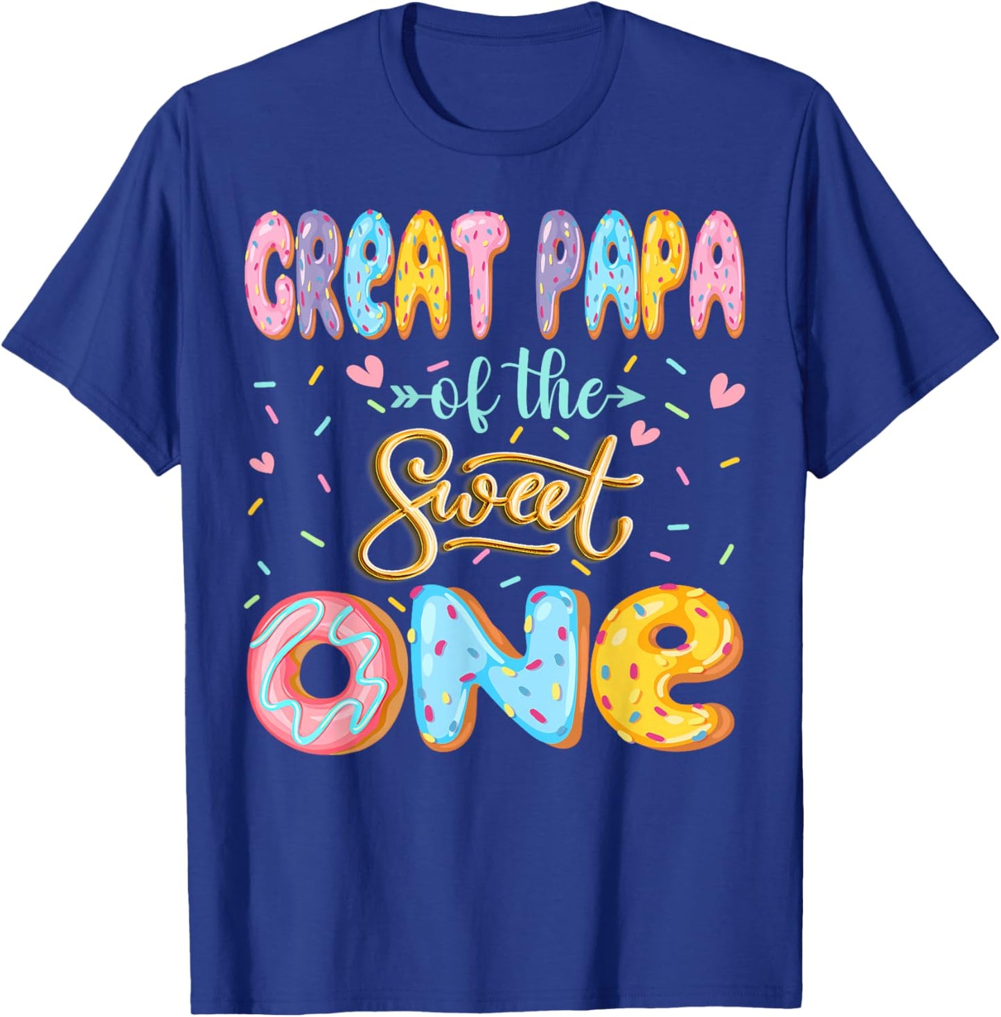 Great Papa Of The Sweet One 1St Birthday Girl Donut Lover T-Shirt - T-Shirt | Royal