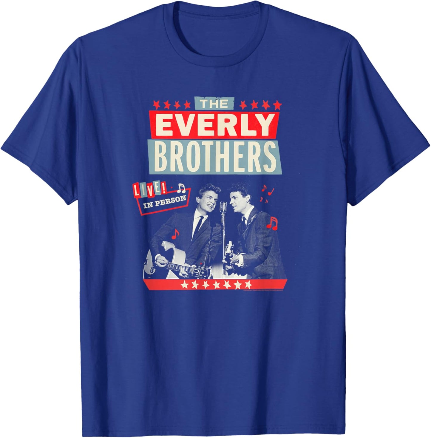 The Everly Brothers Live In Person Vintage Poster Design T-Shirt - T-Shirt | Royal
