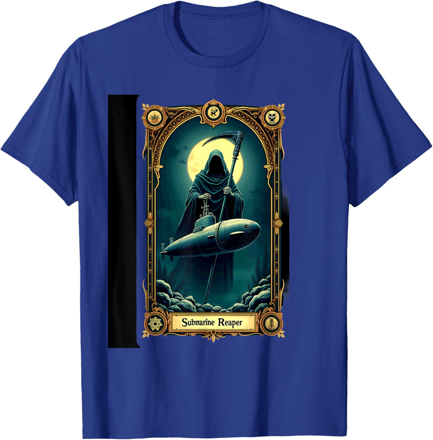 Halloween Tarot Card Skeleton Submarine Reaper T-Shirt - T-Shirt | Royal