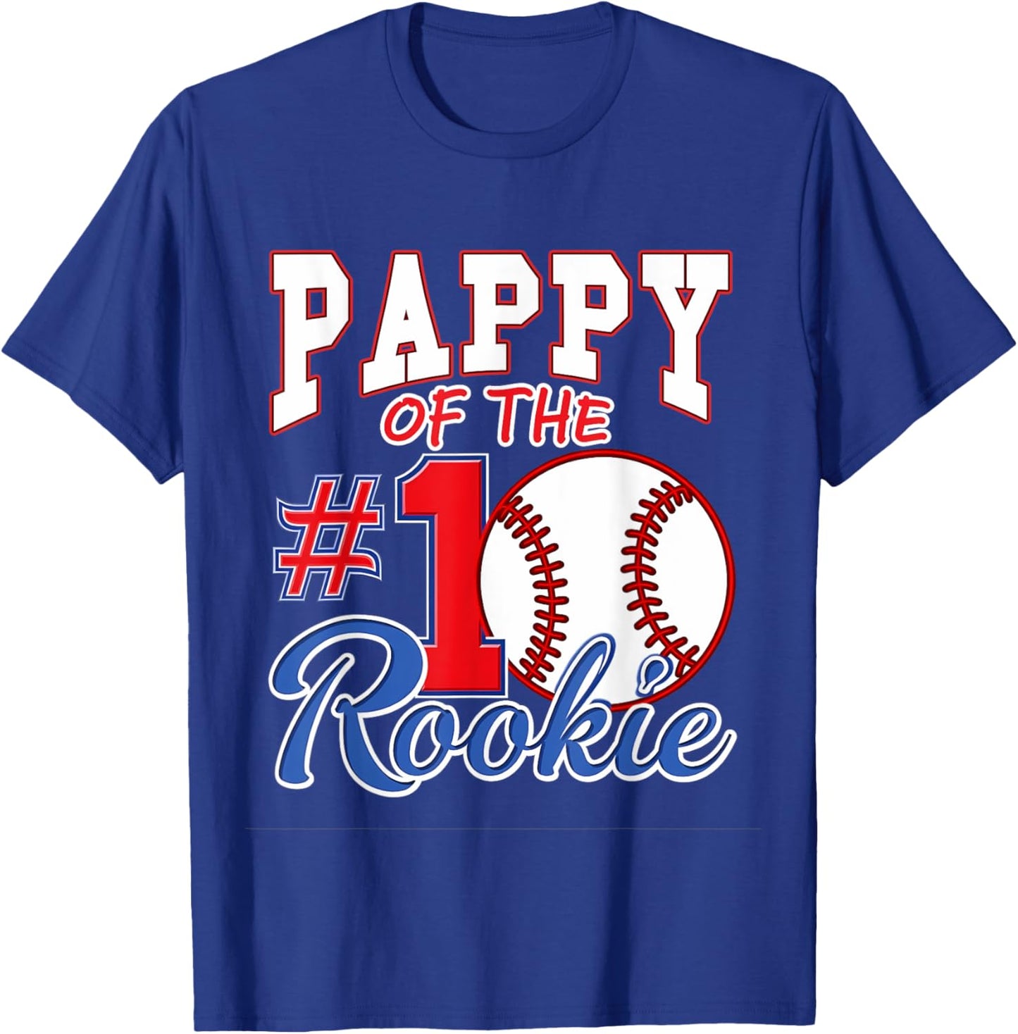 Retro Grandpa Pappy Of The Number 1 Rookie Baseball T-Shirt - T-Shirt | Royal