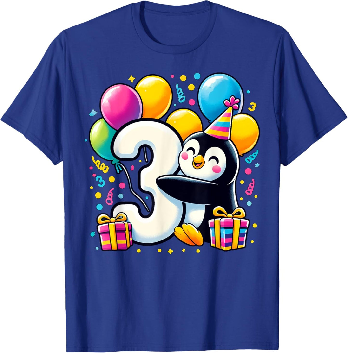 Kids Penguin Theme third Bday Party 3rd Penguin Birthday T-Shirt - T-Shirt | Royal