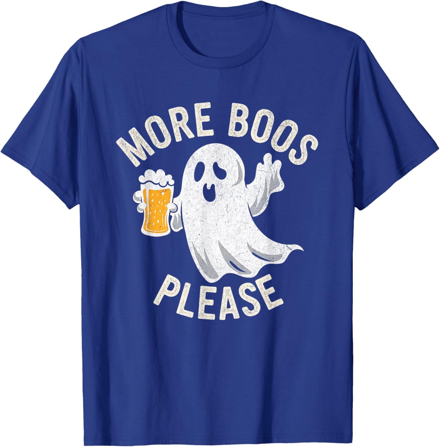 More Boos Please Ghost Funny Halloween Beer Drinking T-Shirt - T-Shirt | Royal
