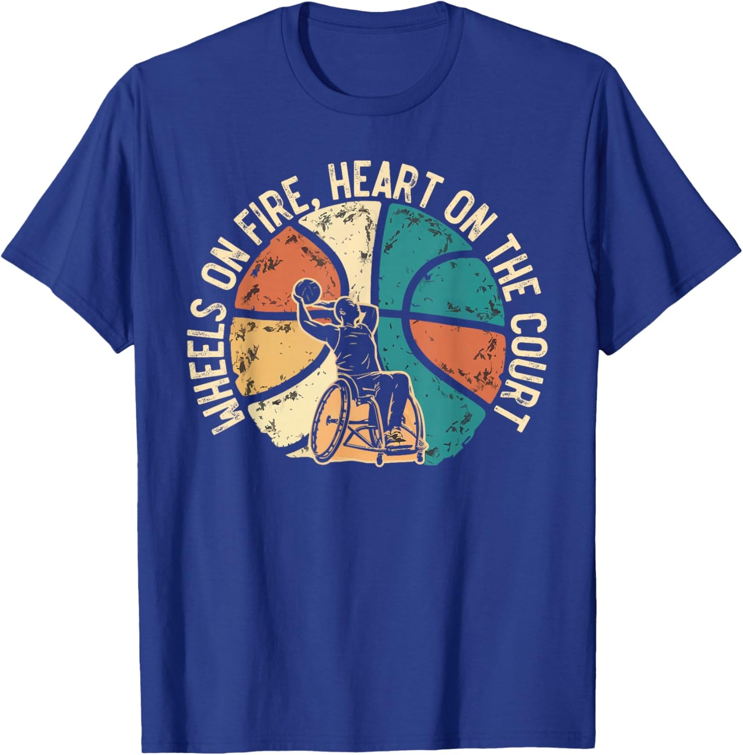 Wheelchair Basketball Player Disabled Disability Handicap T-Shirt - T-Shirt | Royal