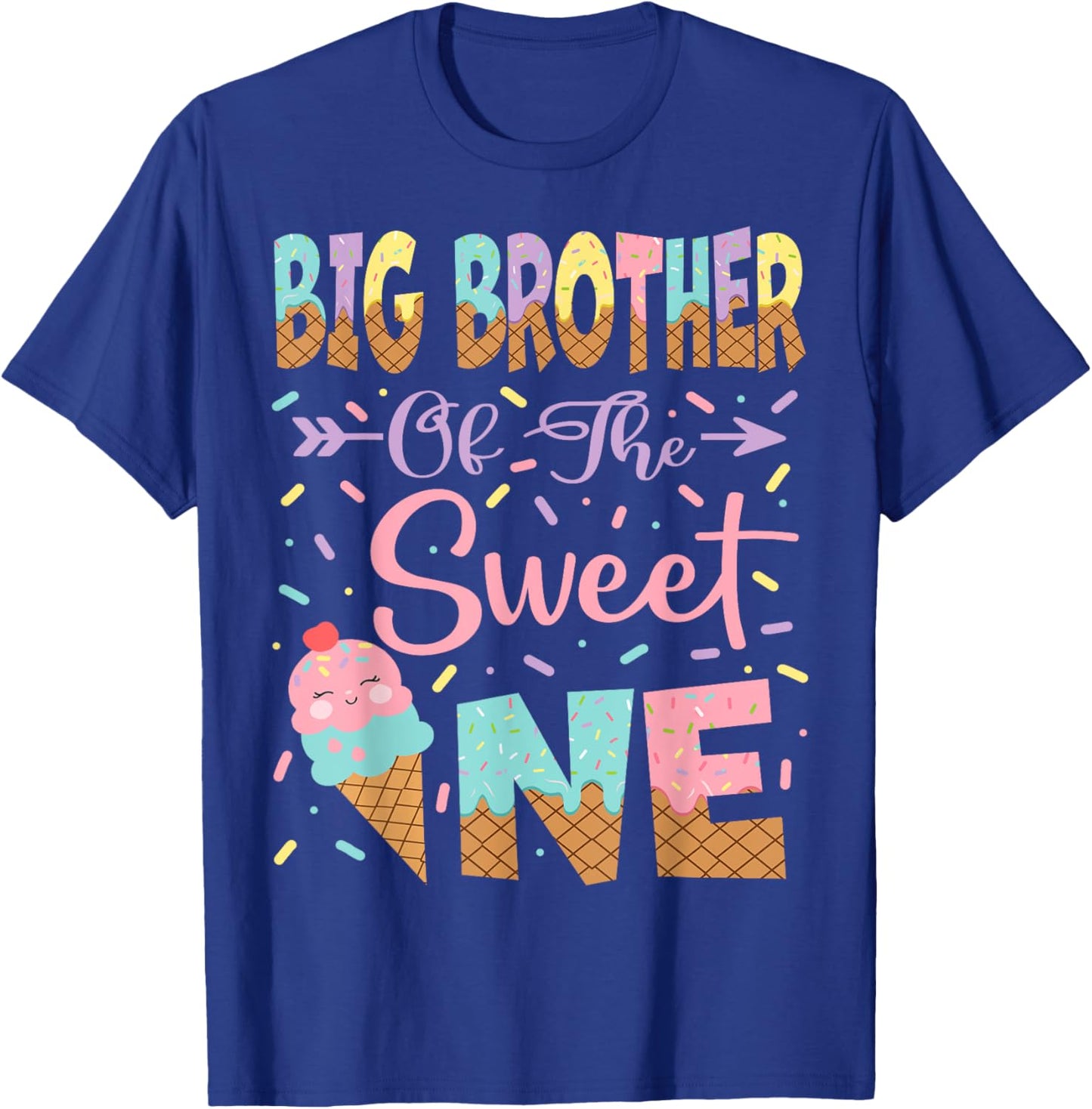 Big Brother Of The Sweet One Ice Cream 1St Birthday Girl T-Shirt - T-Shirt | Royal