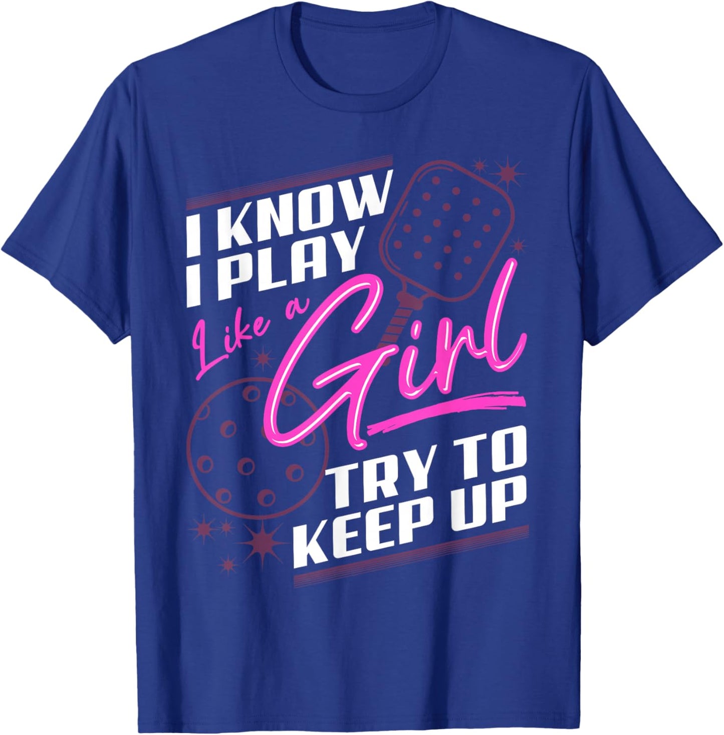 Funny pickleball sayings design Retro Paddle Court T-Shirt - T-Shirt | Royal