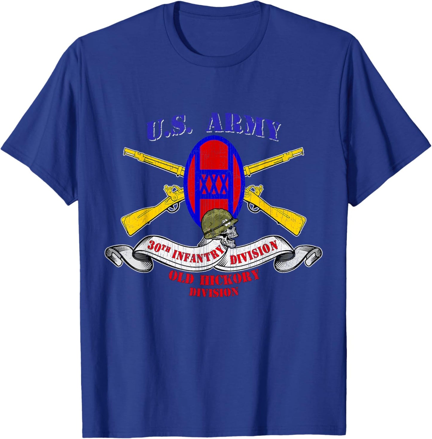 30th Infantry Division 30th ID Veteran Old Hickory Vintage T-Shirt - T-Shirt | Royal