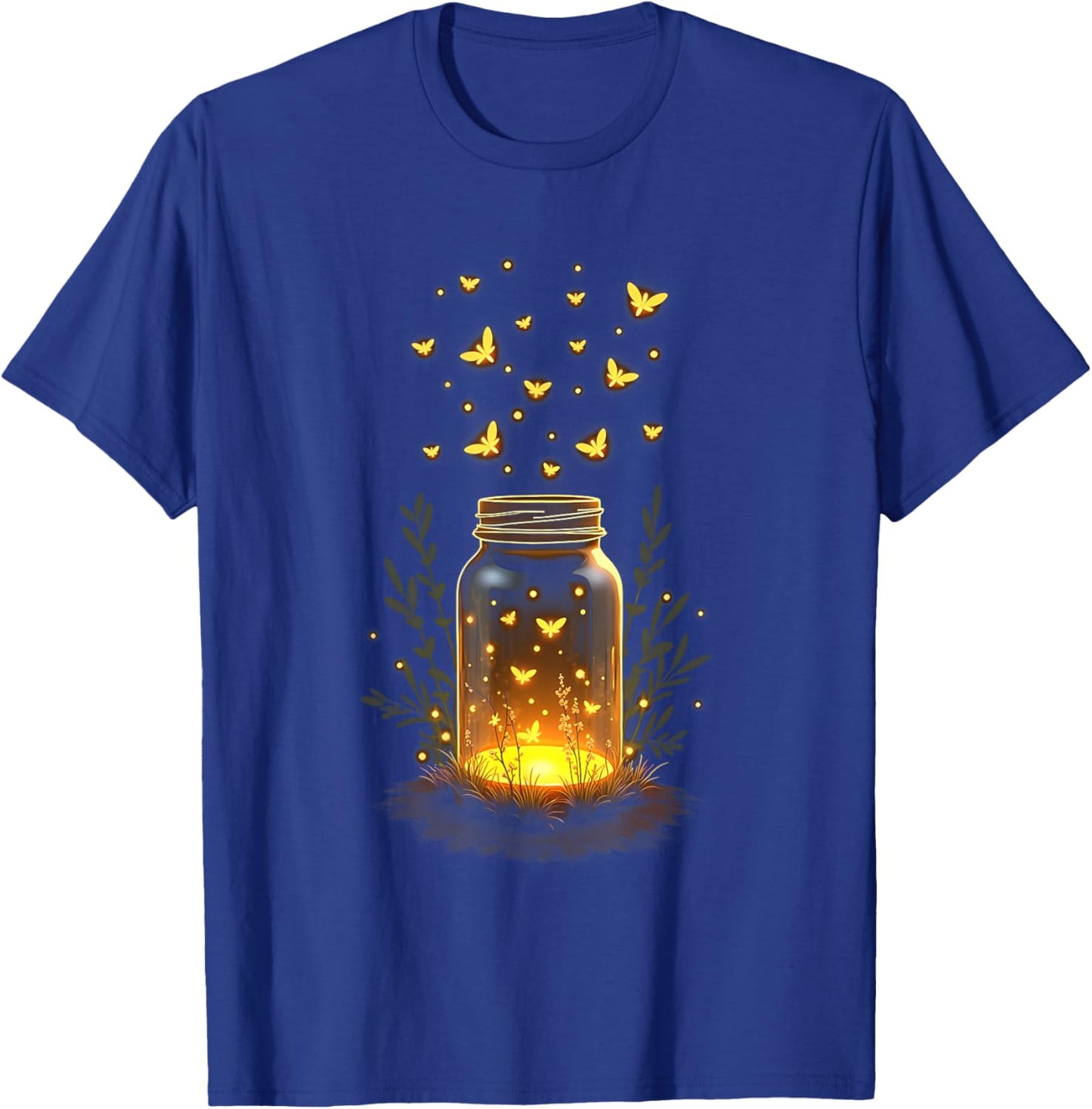 Fireflies In A Jar Nature Lover Glowing Insects Summer Night T-Shirt - T-Shirt | Royal