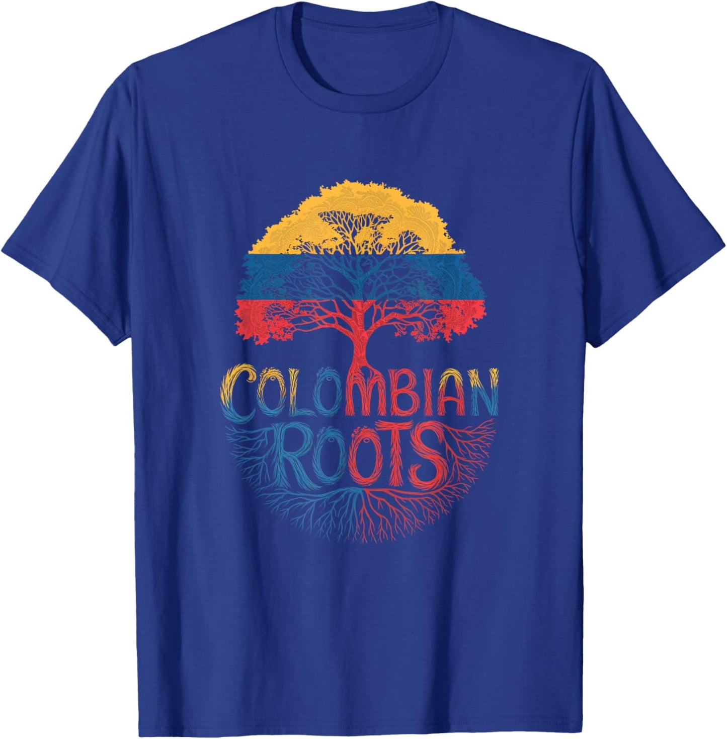Colombian Roots - Colombia Flag Colors Family Tree Souvenir T-Shirt - T-Shirt | Royal