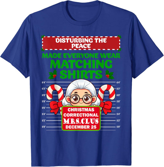 Funny Characters Inmate Christmas Matching Family Group Sets T-Shirt - T-Shirt | Royal