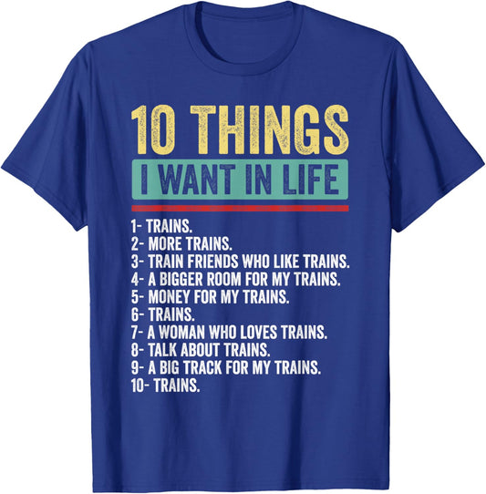 Funny Train Design Women Boys Railroad Train Lovers T-Shirt - T-Shirt | Royal