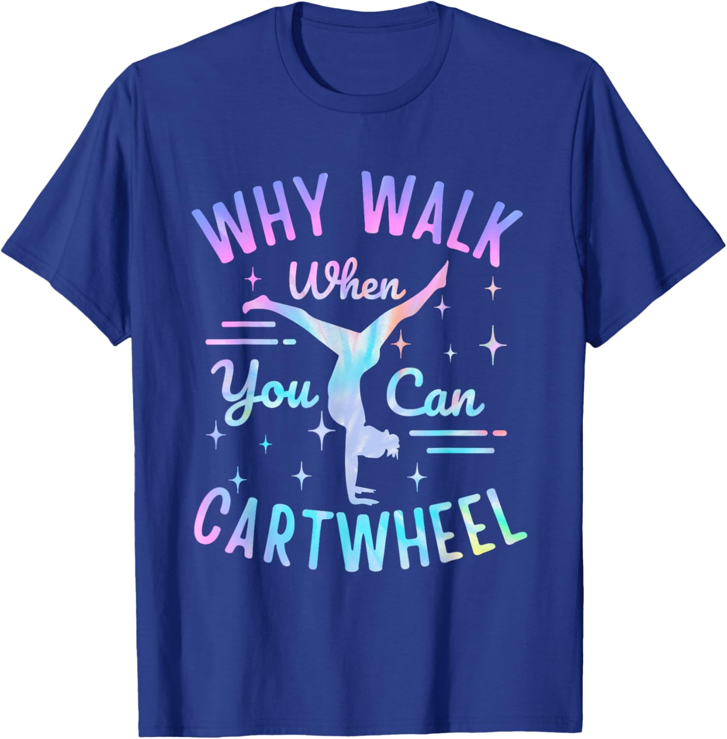Gymnastics Art For Girls Women Tie Dye Cartwheel Gymnast T-Shirt - T-Shirt | Royal