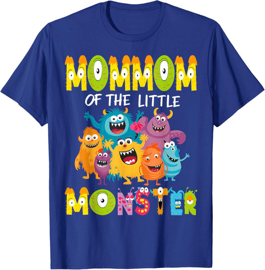 MomMom Of The Little Monster 1St Birthday Kids Party T-Shirt - T-Shirt | Royal