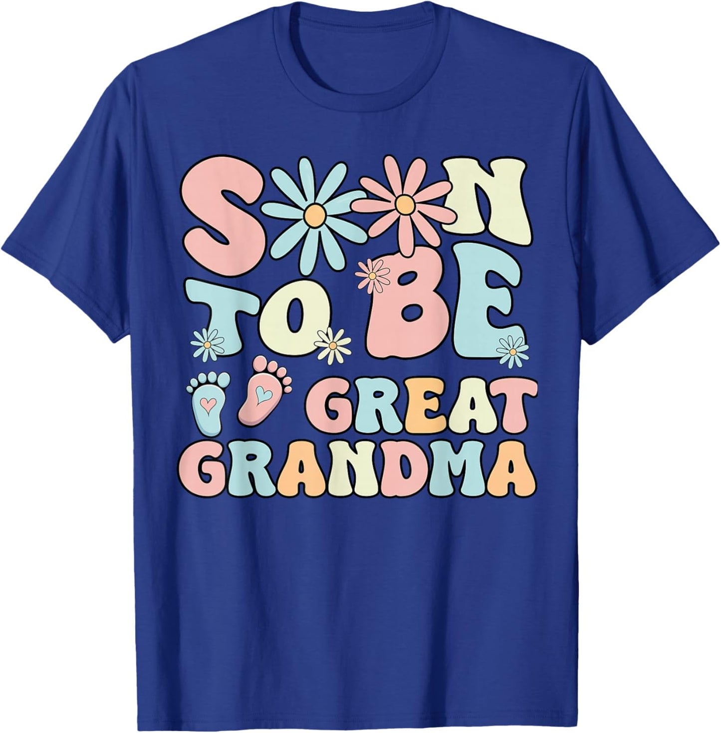 Soon To Be Great Grandma Groovy Retro First Time Grandma T-Shirt - T-Shirt | Royal