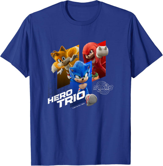 Sonic The Hedgehog 3 - "Hero Trio T-Shirt - T-Shirt | Royal