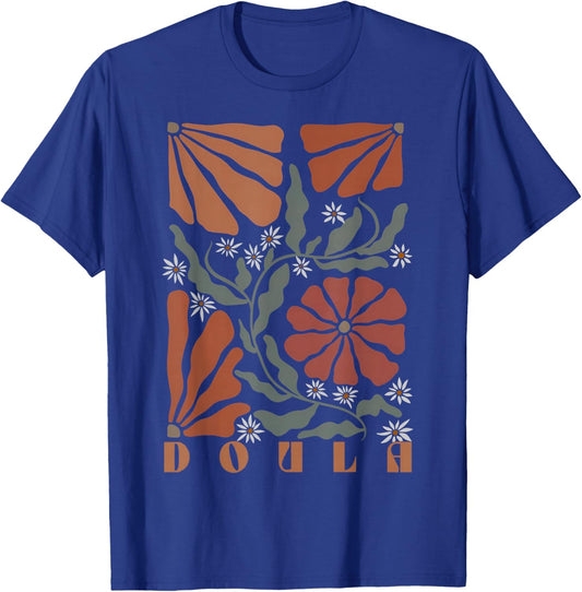Boho Floral Doula OB Nurse Coach Lactation Consultant T-Shirt - T-Shirt | Royal