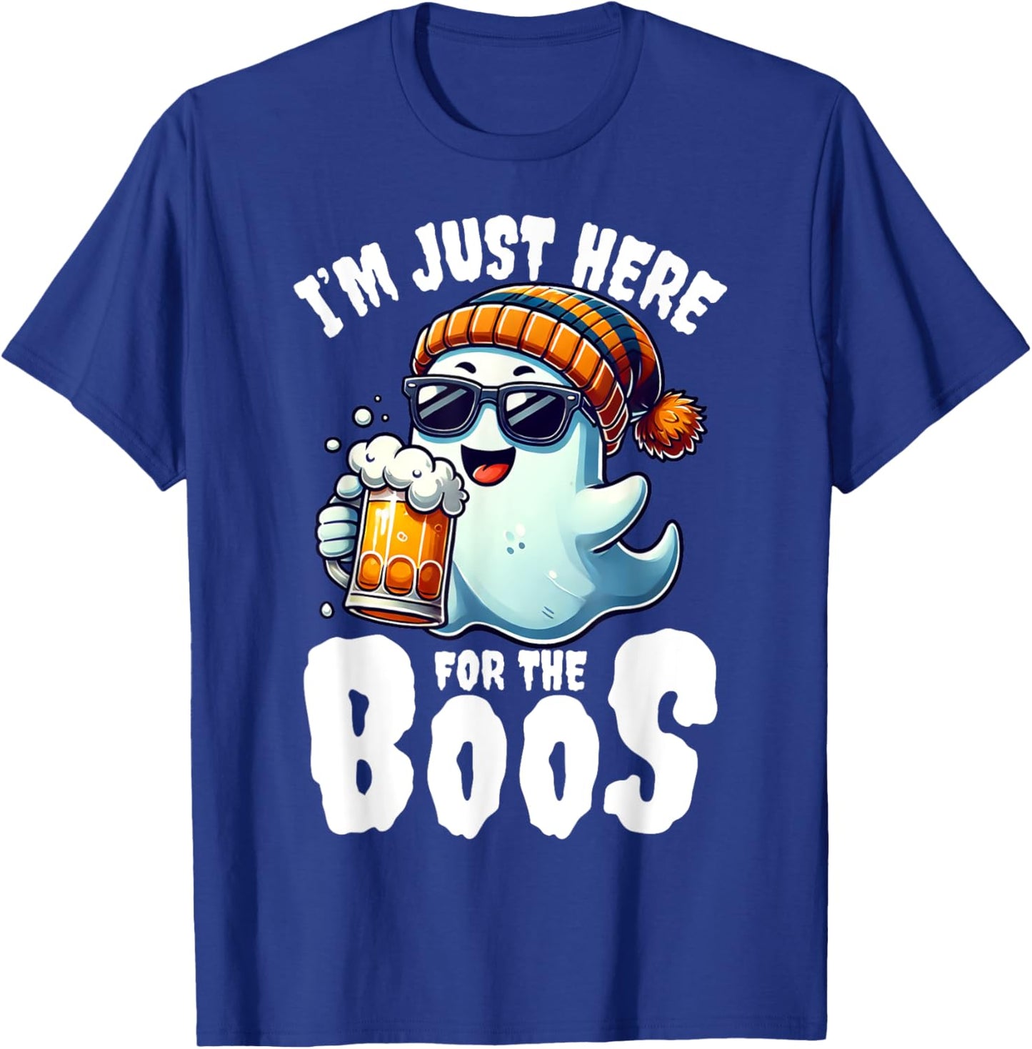 I'm Just Here For The Boos Funny Halloween Drinking Party T-Shirt - T-Shirt | Royal