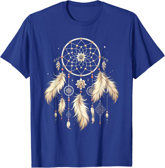 Adults -Kids Black Small Classic Fit Modern Short Sleeve Dreamcatcher Unique Cultural Design T-Shirt - T-Shirt | Royal