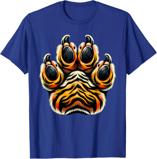 Animal Tiger Print Paw T-Shirt - T-Shirt | Royal