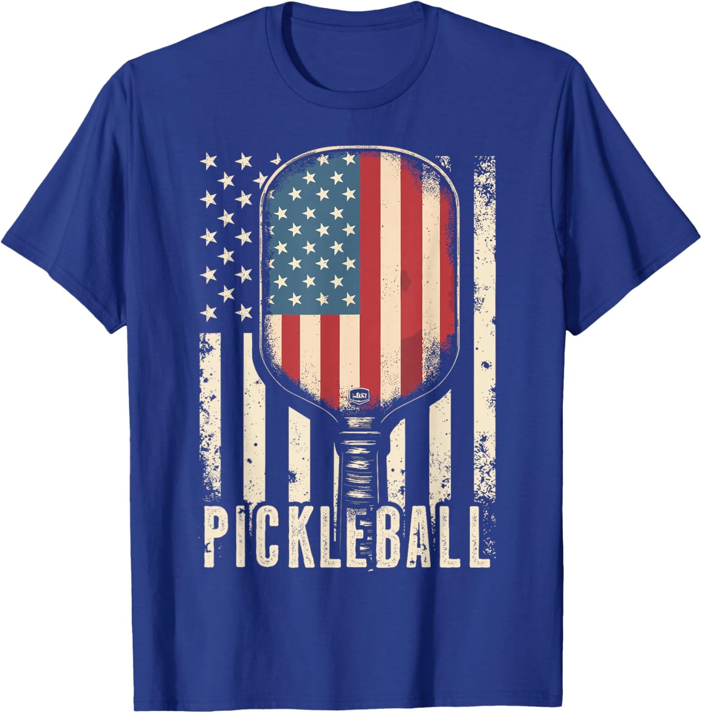 Pickleball USA American Flag T-Shirt - T-Shirt | Royal