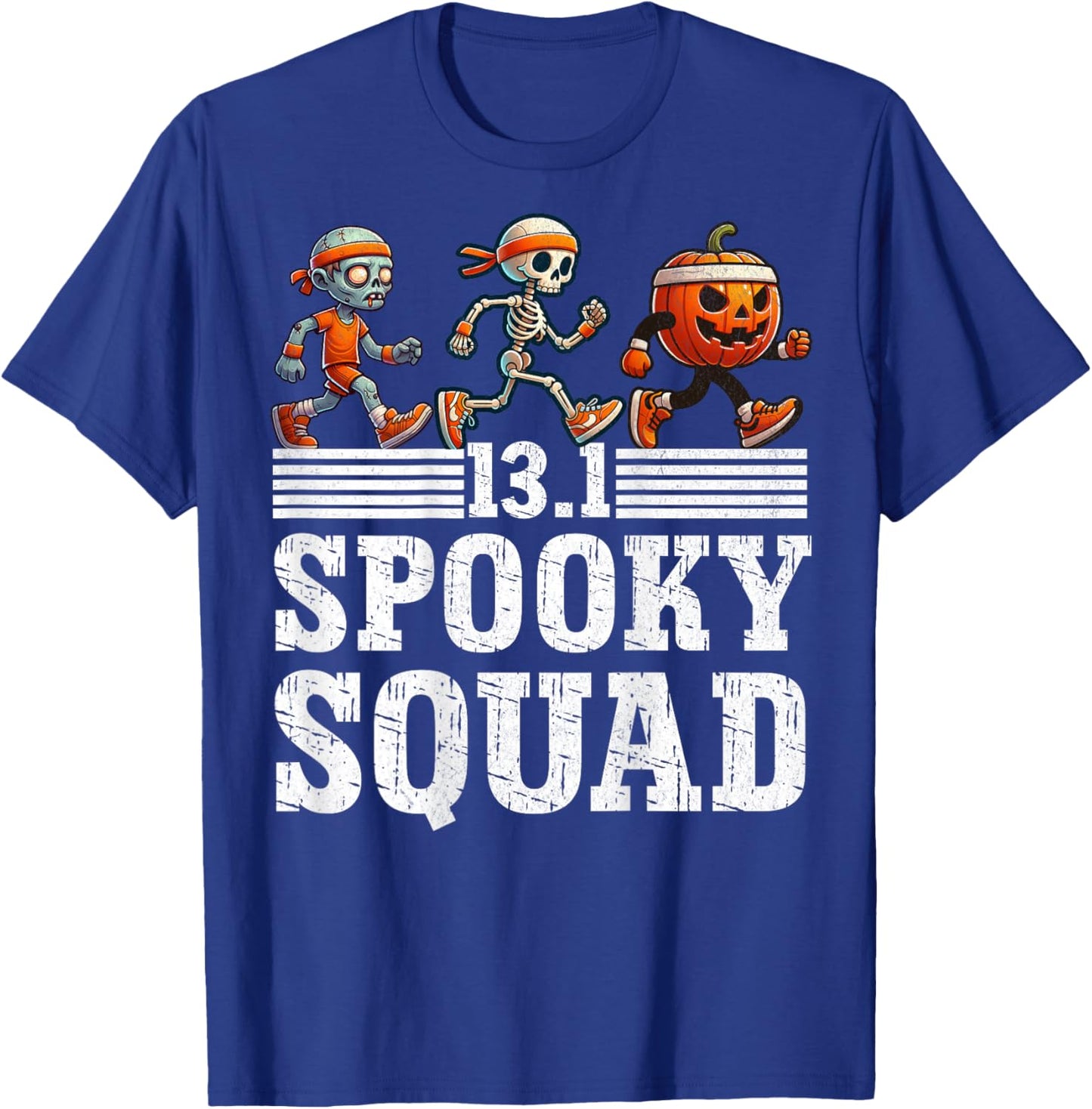 (BACK PRINT) Halloween Half Marathon Race Runner 13.1 Squad T-Shirt - T-Shirt | Royal