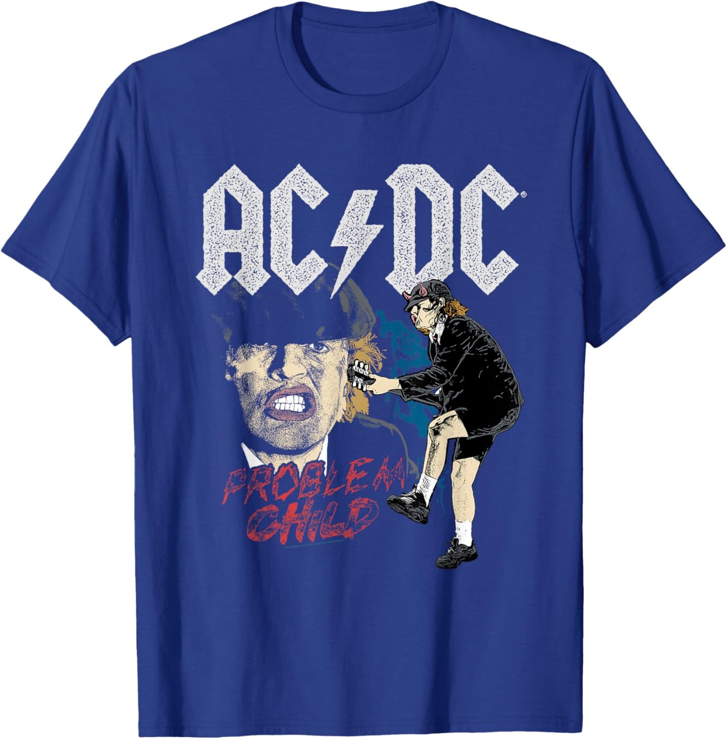 AC/DC Angus Young Problem Child T-Shirt - T-Shirt | Royal