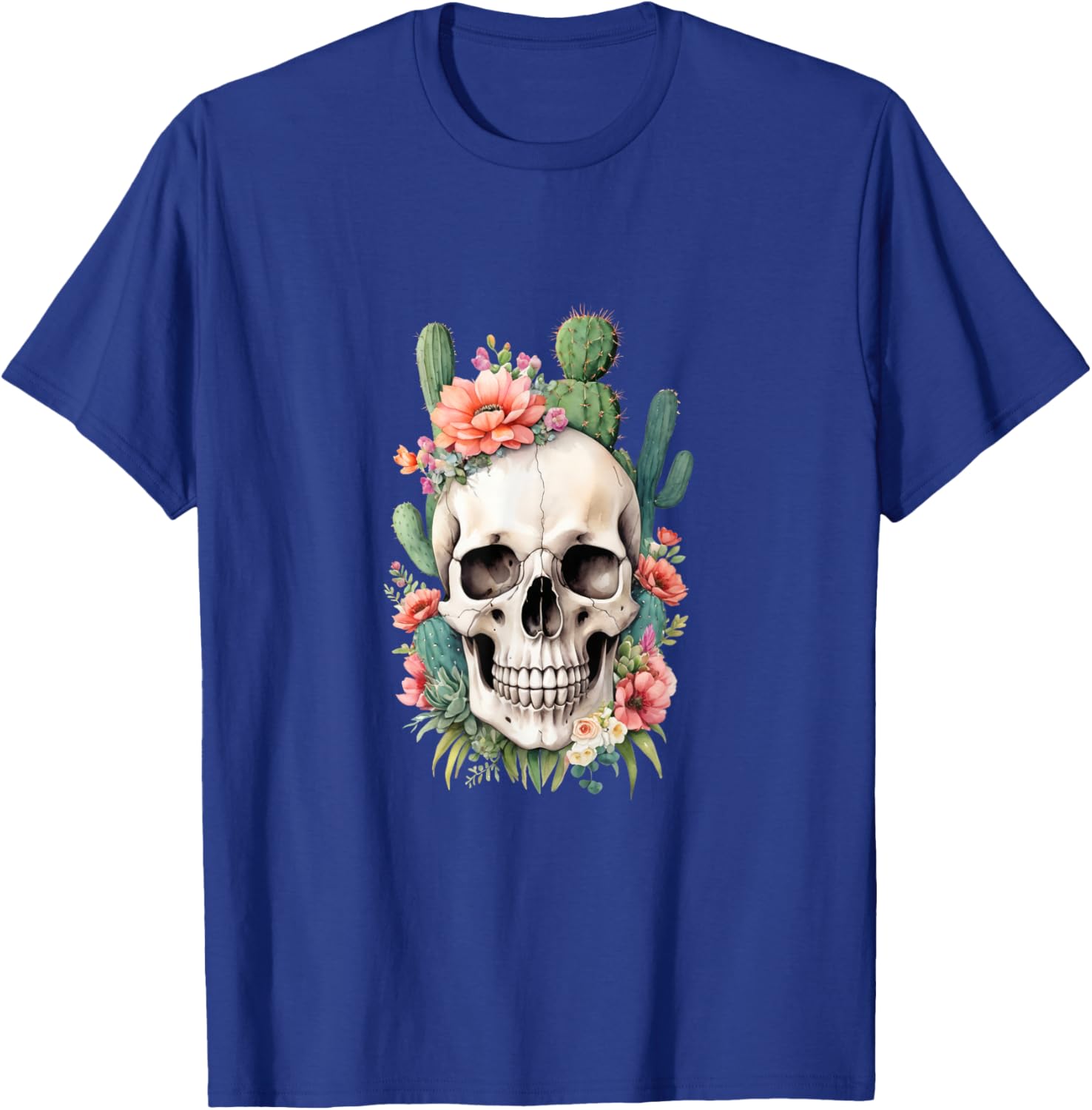 Desert Skull Garden Art T-Shirt - T-Shirt | Royal