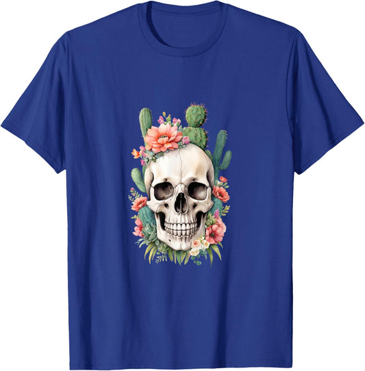 Desert Skull Garden Art T-Shirt - T-Shirt | Royal