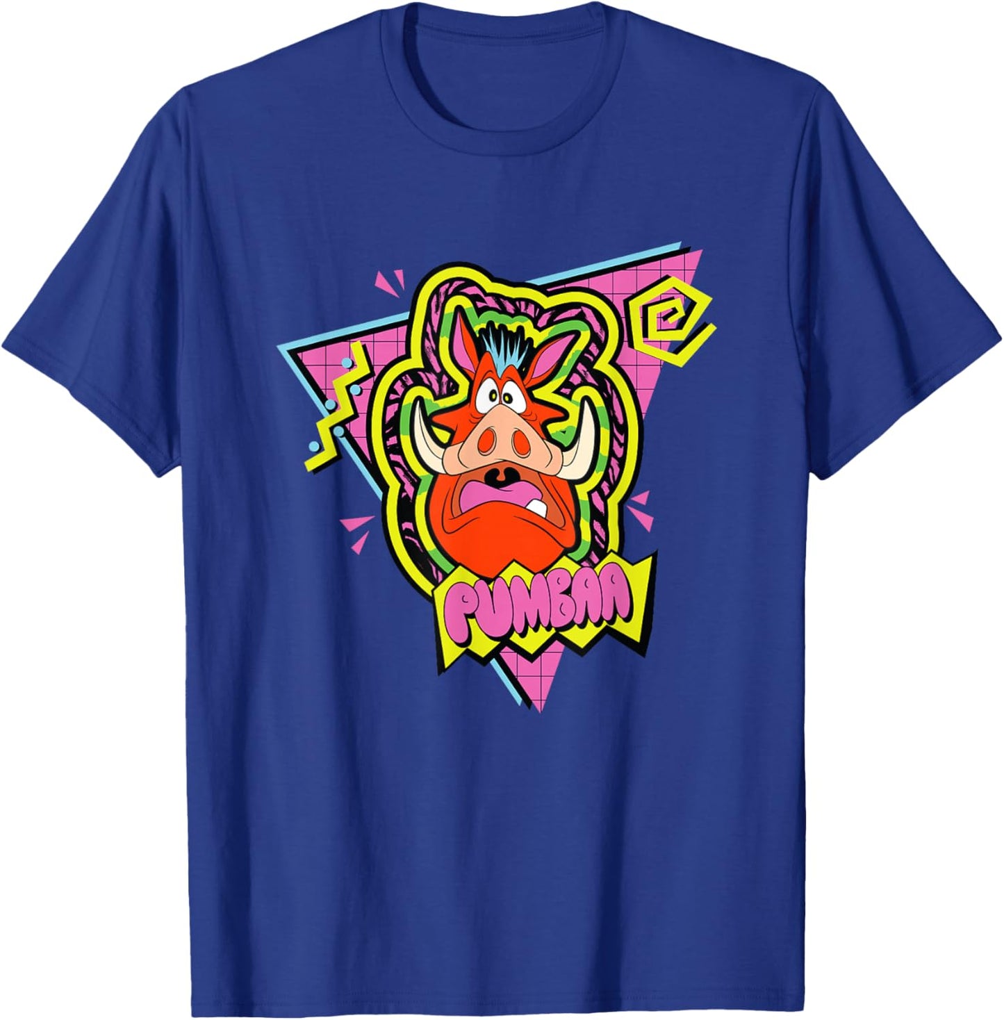 Disney The Lion King Scared Pumba 90's Retro Chest Logo T-Shirt - T-Shirt | Royal