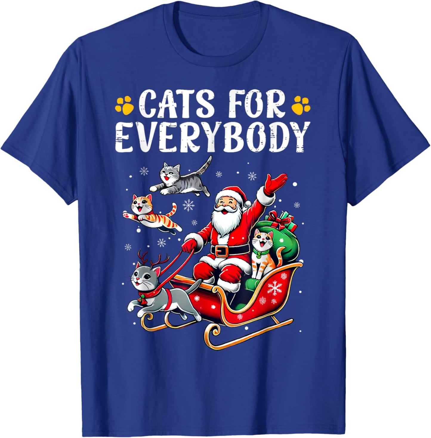Cats for Everybody Christmas Cat Funny Xmas Men Women Santa T-Shirt - T-Shirt | Royal